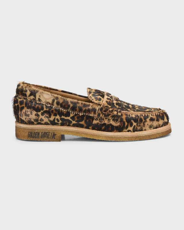 Jerry Leopard Penny Loafers
